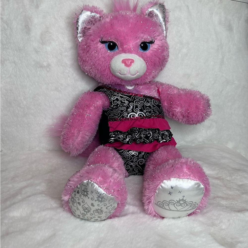 Build-A-Bear Pink Plush with Black and Silver Accents